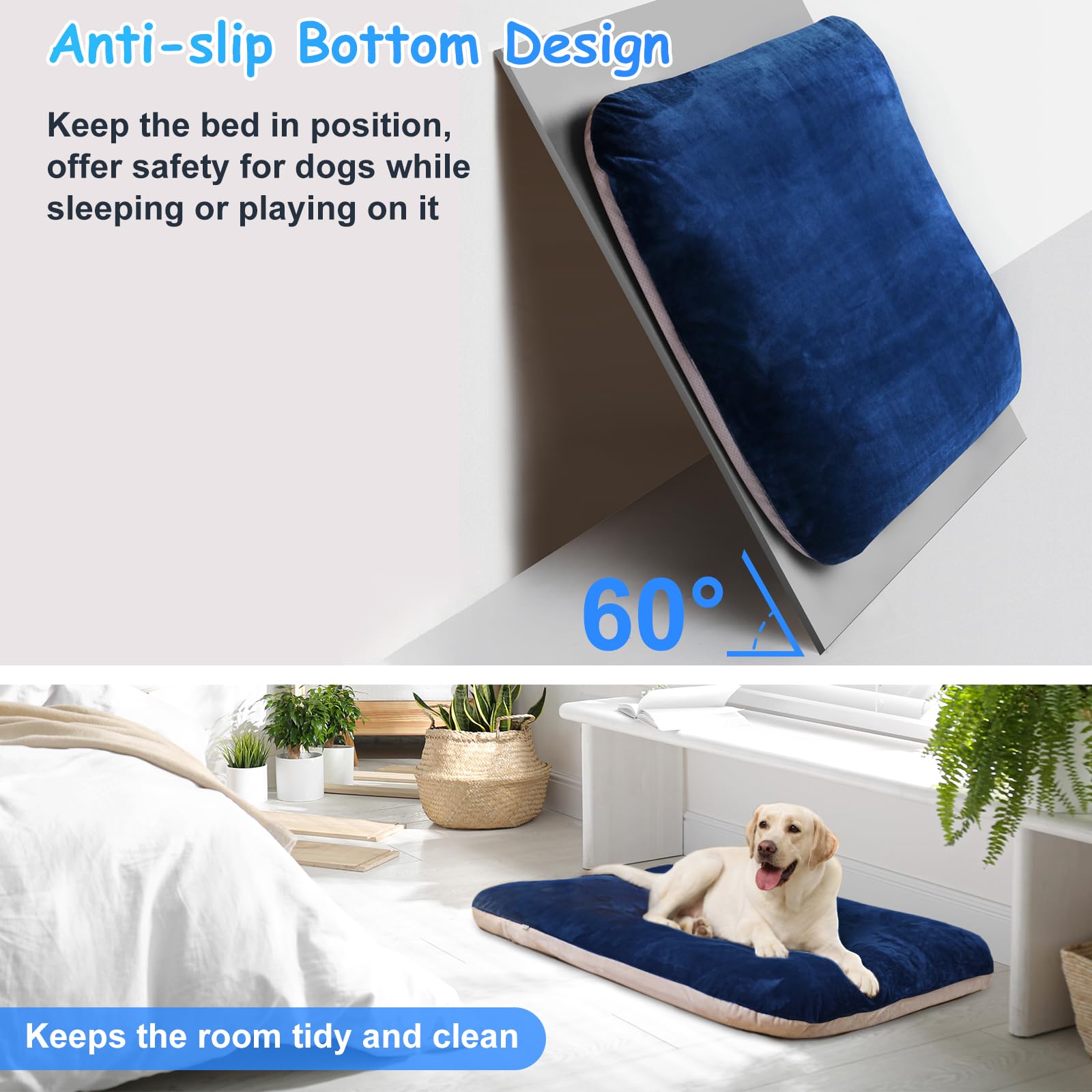 Magic Dog cama color azul xl se integra con decoraciones modernas