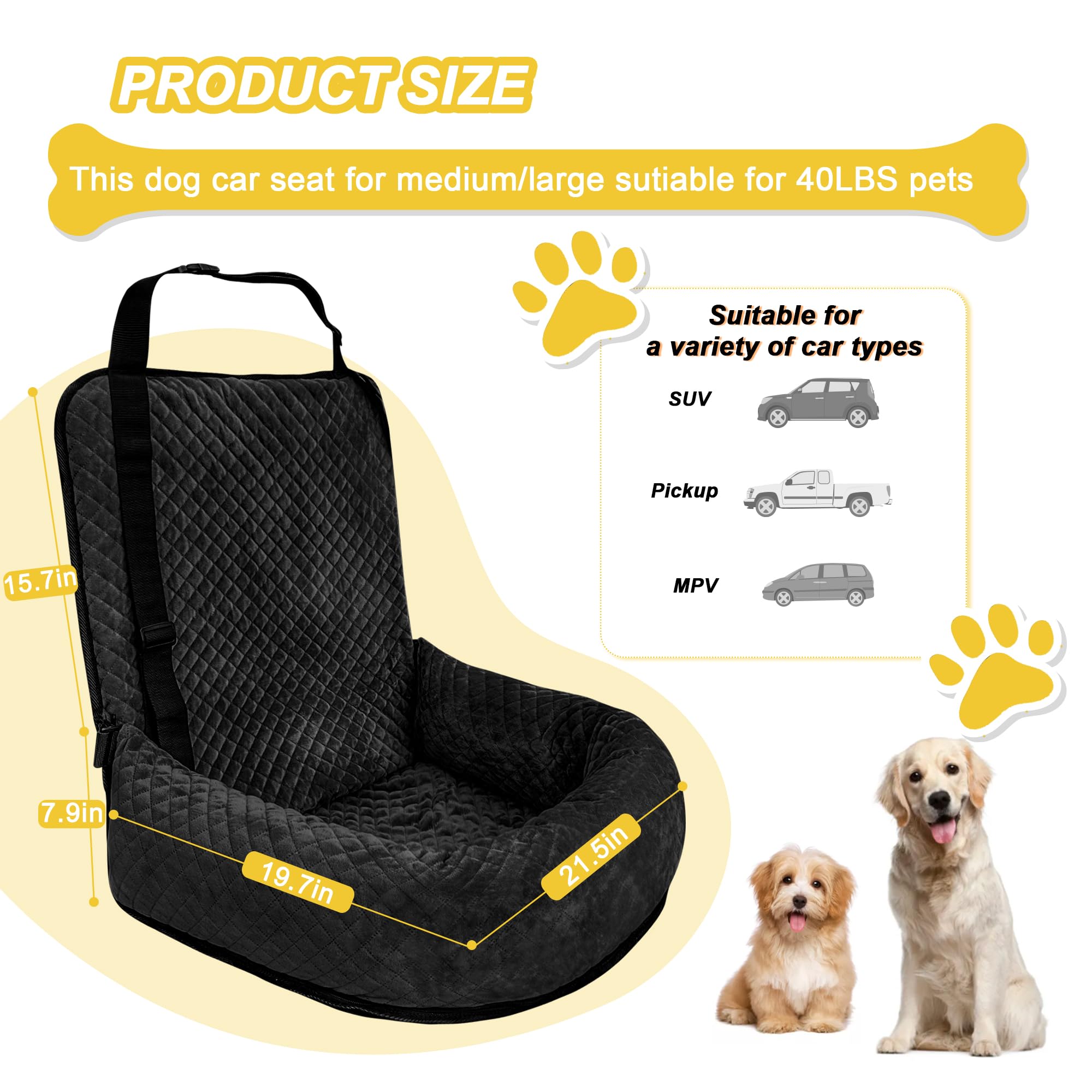 MagicFox asiento-coche-perro-almohadon-pp-cotton aporta calor y comodidad al perro.