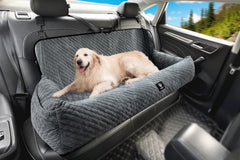 MagicFox asiento para perros en coche grande y acolchado para viaje cómodo.