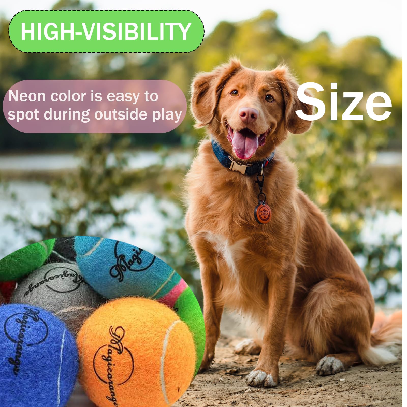 Magicorange bola tenis perrito de fieltro suave ideal para chasquear y rebotar