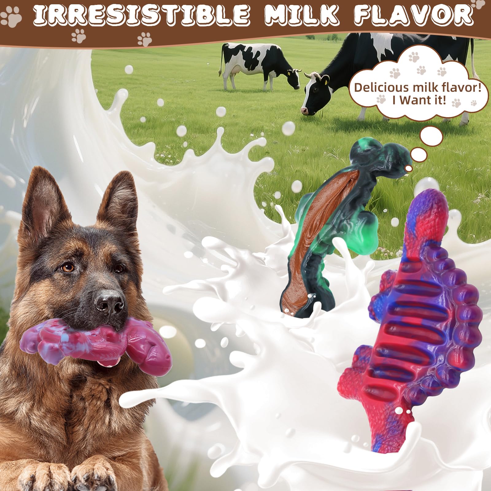 Magicorange: forma de dinosaurio con textura para mantener al perro entretenido.