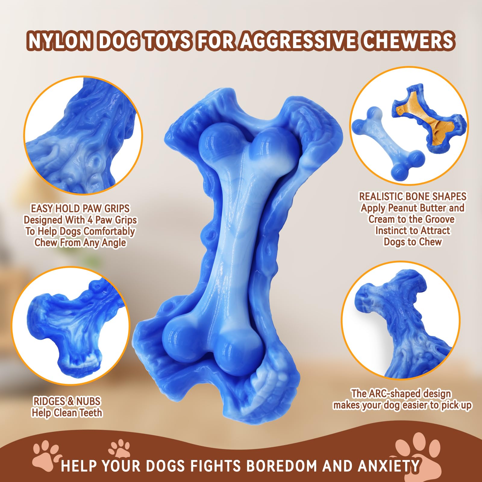 Magicorange nylon de grado alimentario, seguro para masticadores activos.