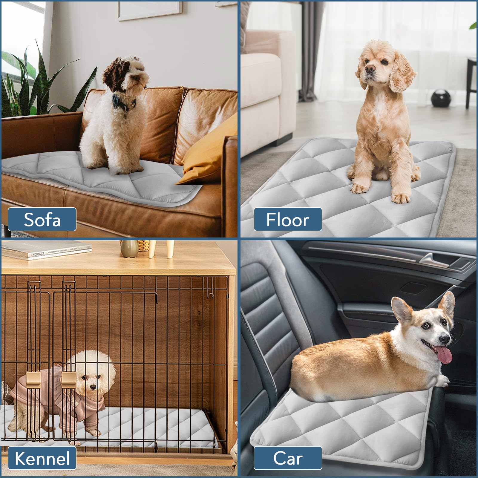 Magik & Kover – confort duradero para perros medianos en jaula.