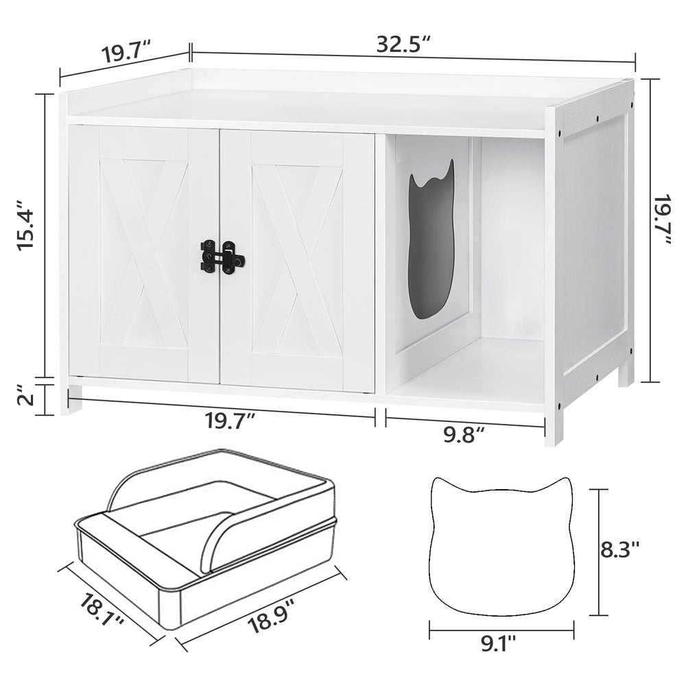 MAHANCRIS caja de arena oculta, luz del sensor para visibilidad nocturna y ambiente cálido.