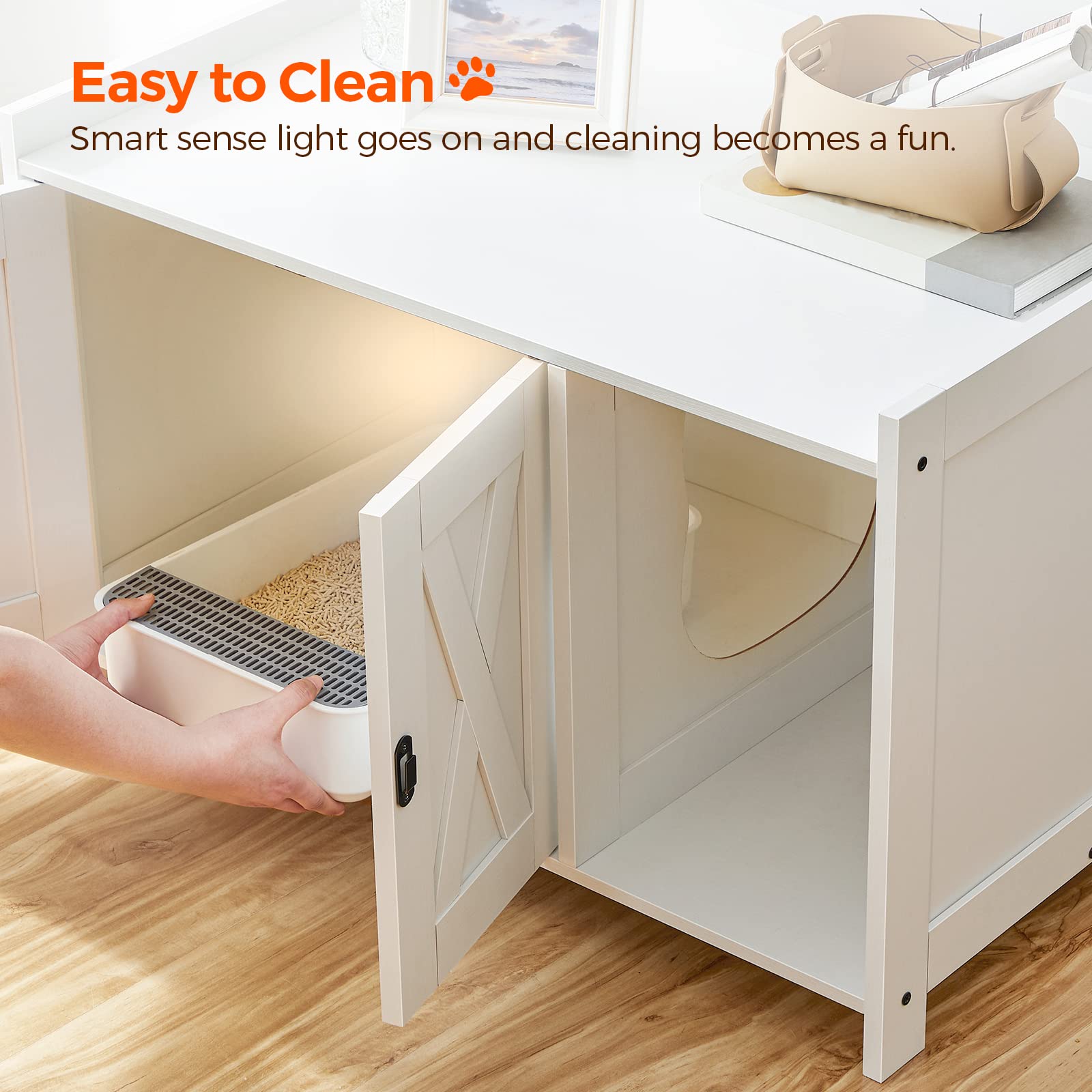 MAHANCRIS superficie superior como mesa de noche para objetos y decoración pequeña.