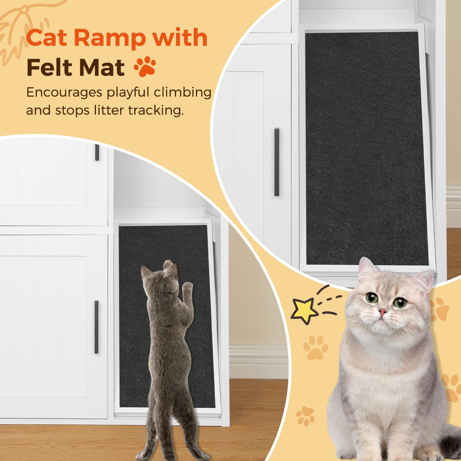 MAHANCRIS caja oculta para gatos dentro de un mueble