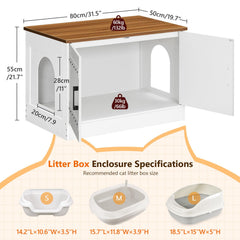 MAHANCRIS interior espacioso, la caja de arena cabe y reduce desorden.