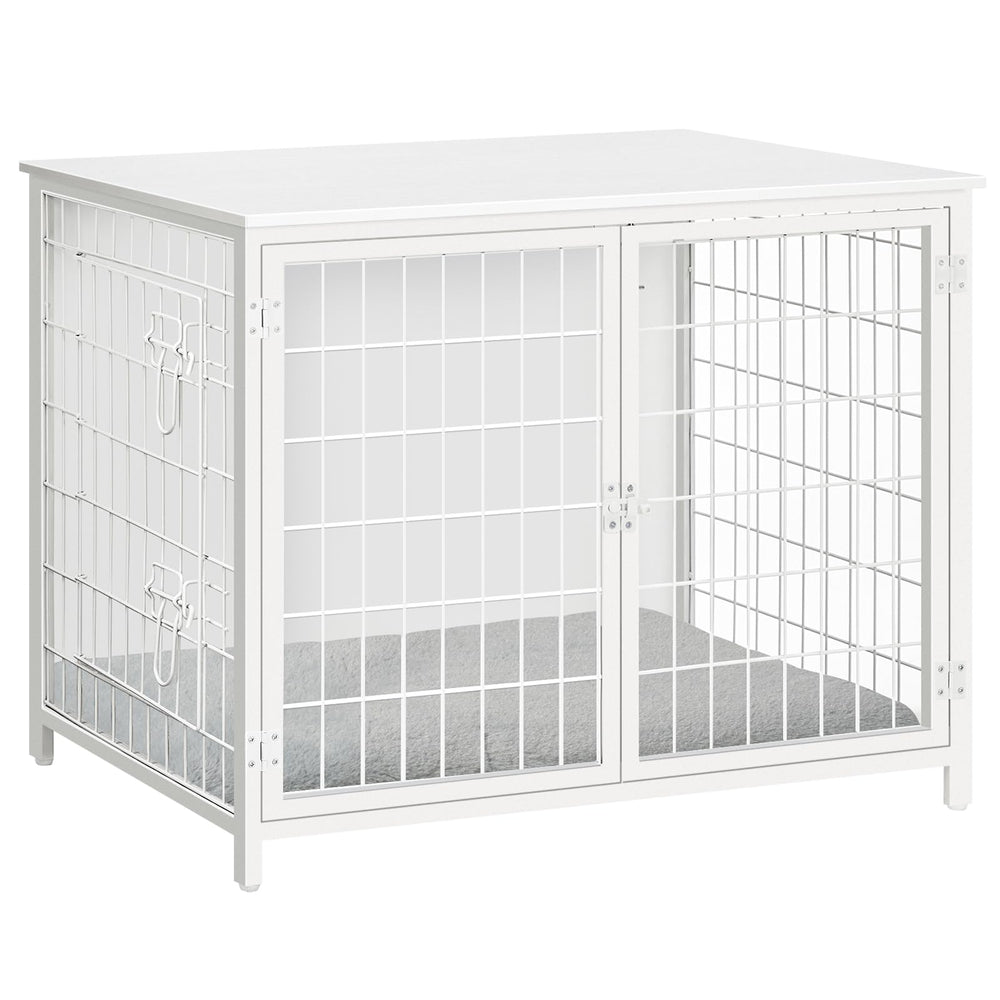 MAHANCRIS jaula-perro-blanco-acabado-madera, estética agradable.
