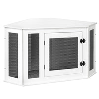 MAHANCRIS jaula-perro-esquina-mueble, ideal para aprovechar rincones y refugio cómodo