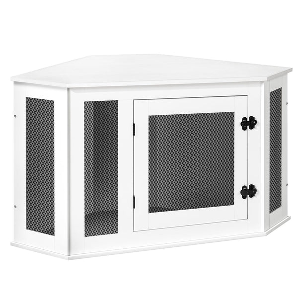 MAHANCRIS jaula-perro-esquina-mueble, ideal para aprovechar rincones y refugio cómodo