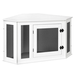 MAHANCRIS jaula-perro-esquina-mueble, ideal para aprovechar rincones y refugio cómodo