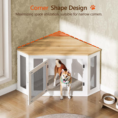 MAHANCRIS jaula-perro-madera-mesita-lateral: mesa estable para accesorios y descanso diario.