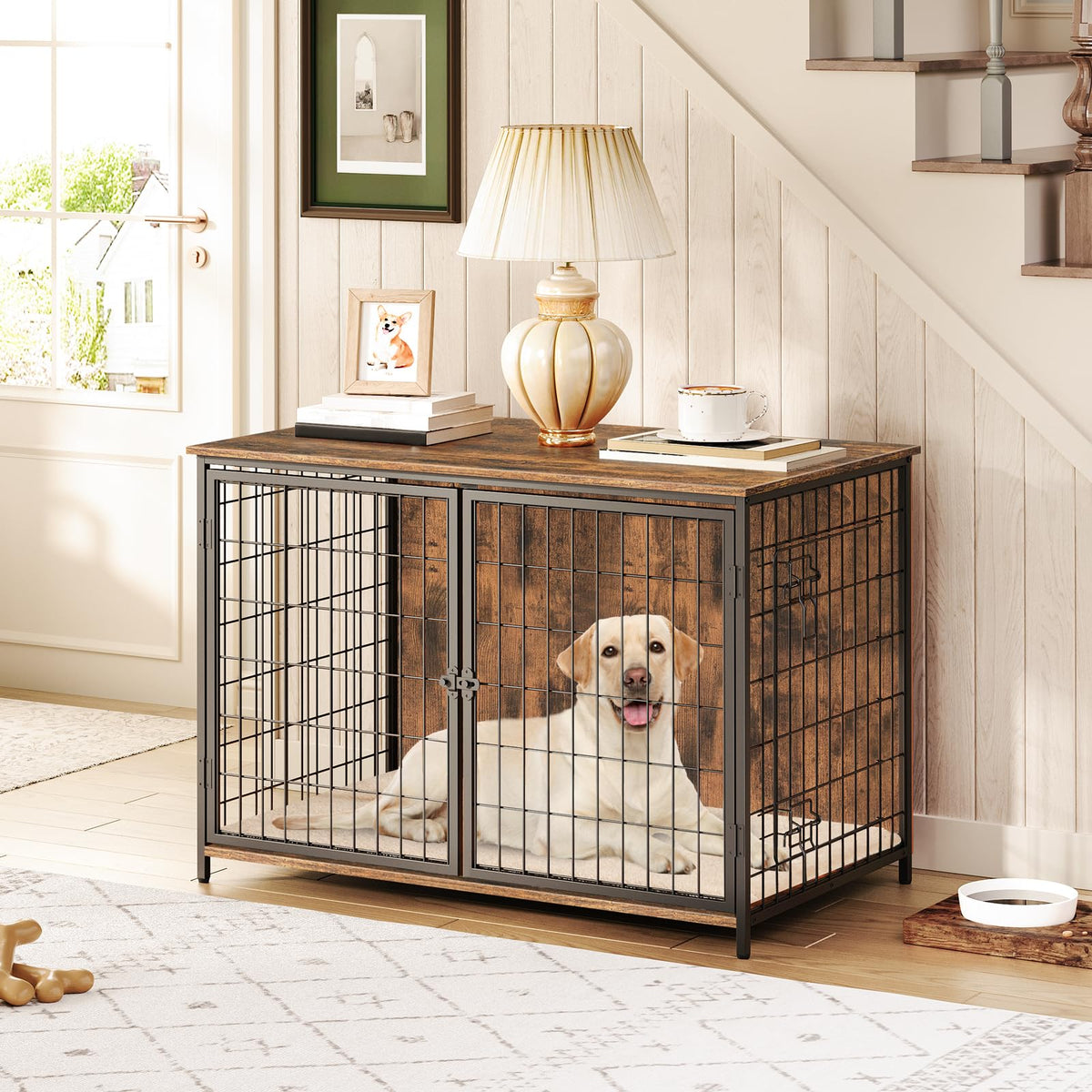 MAHANCRIS jaula-perro-mueble-cojin: descanso cómodo dentro del mueble