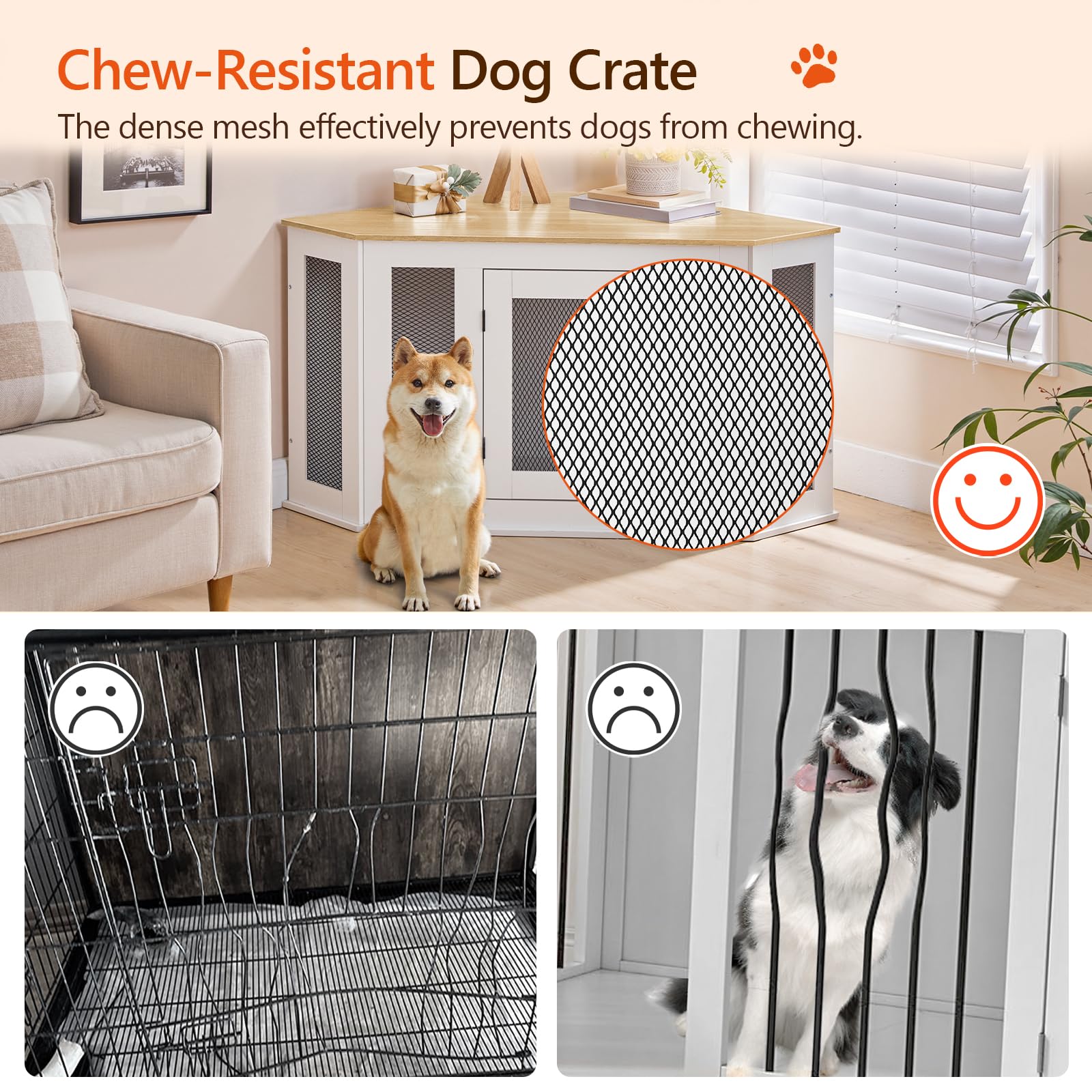 MAHANCRIS jaula-perro-soporte-para-televisor: funcionalidad doble como casa para perro y mueble para televisor.