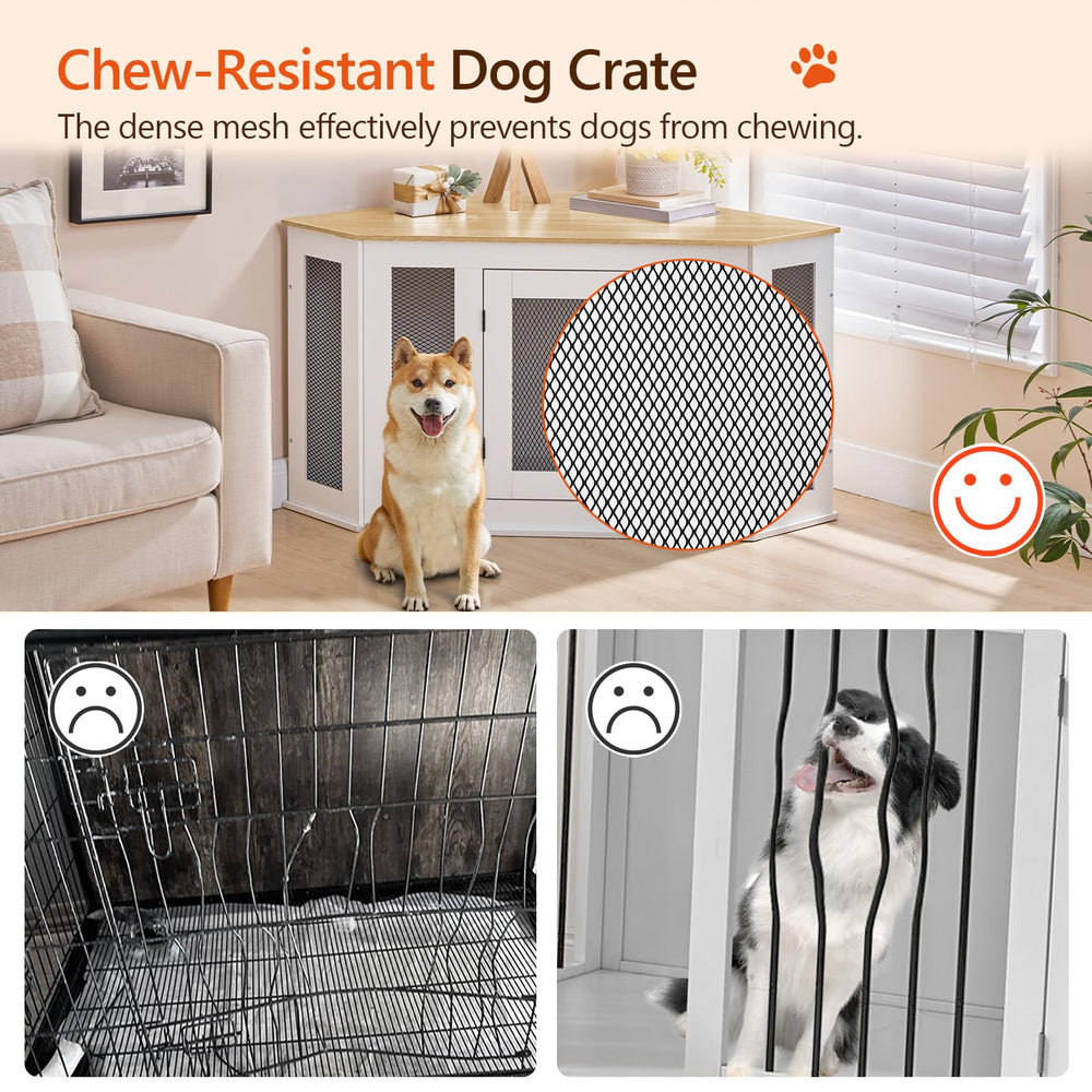 MAHANCRIS jaula-perro-soporte-para-televisor: funcionalidad doble como casa para perro y mueble para televisor.