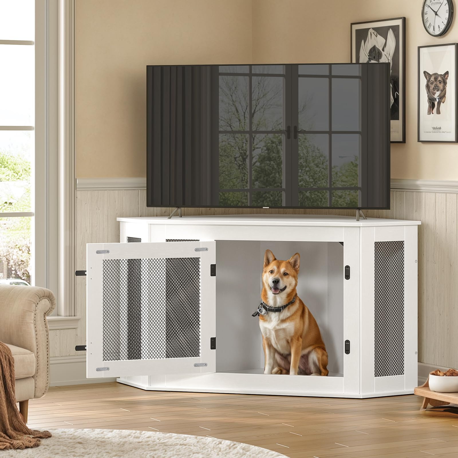 MAHANCRIS jaula-perro-ventilacion-acero, buena ventilación para una mascota cómoda