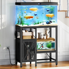 MAHANCRIS soporte acuario 20-37 galones con enchufes para iluminación y filtración