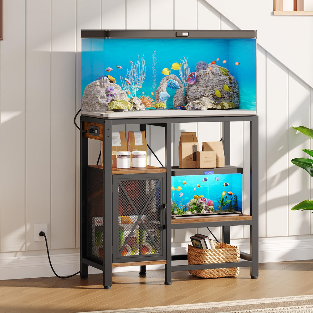 MAHANCRIS soporte acuario 20-37 galones, base estable para filtros e iluminación.
