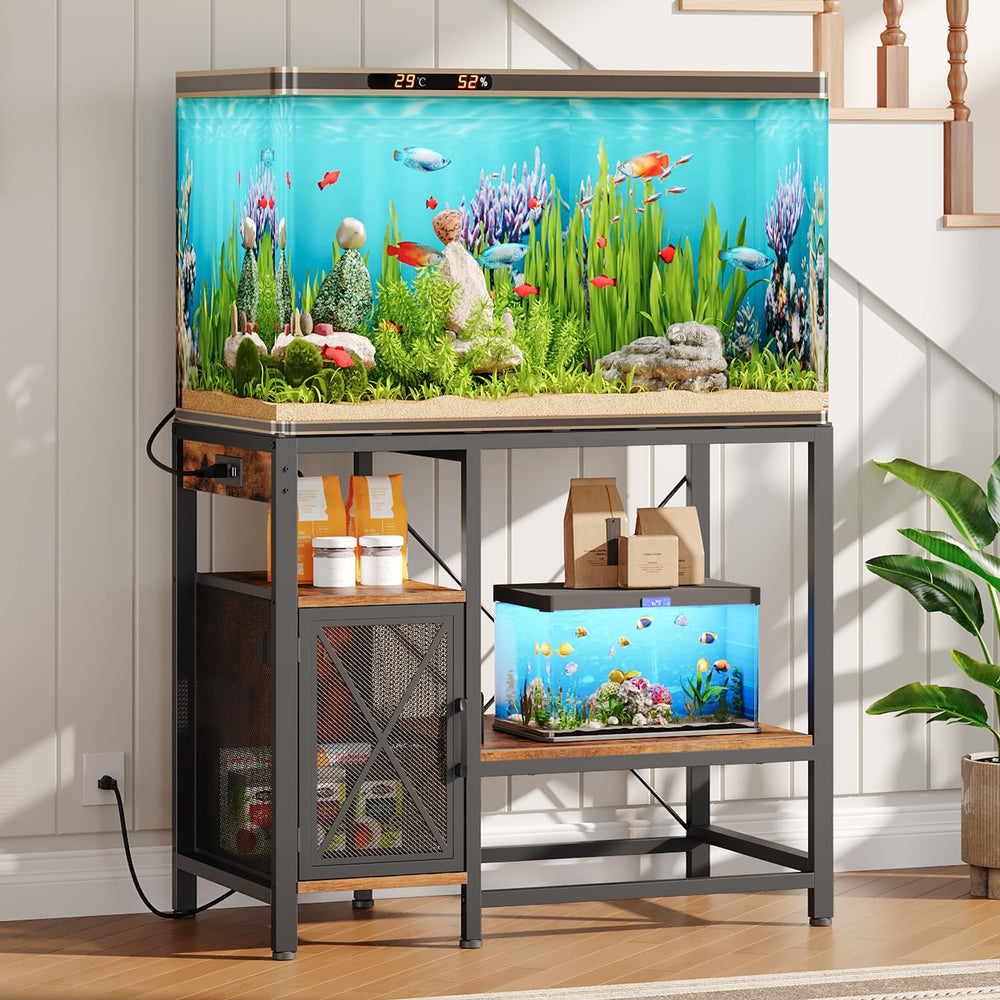 MAHANCRIS soporte acuario 40-50 galones con tomas para iluminación y filtración.