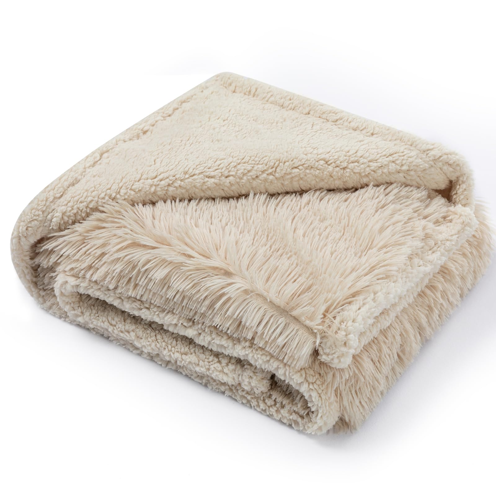 Maidewow manta XL de pelo largo para perros sobre cama, protege y brinda confort