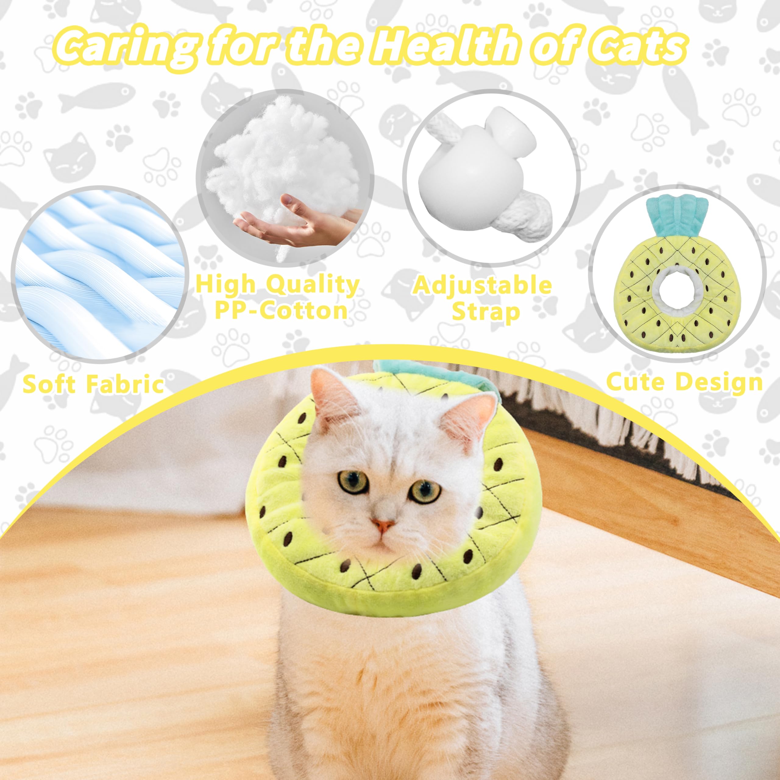 Maiiu collar-elizabetano-gato-mediano, diseño suave que acompaña al gato.