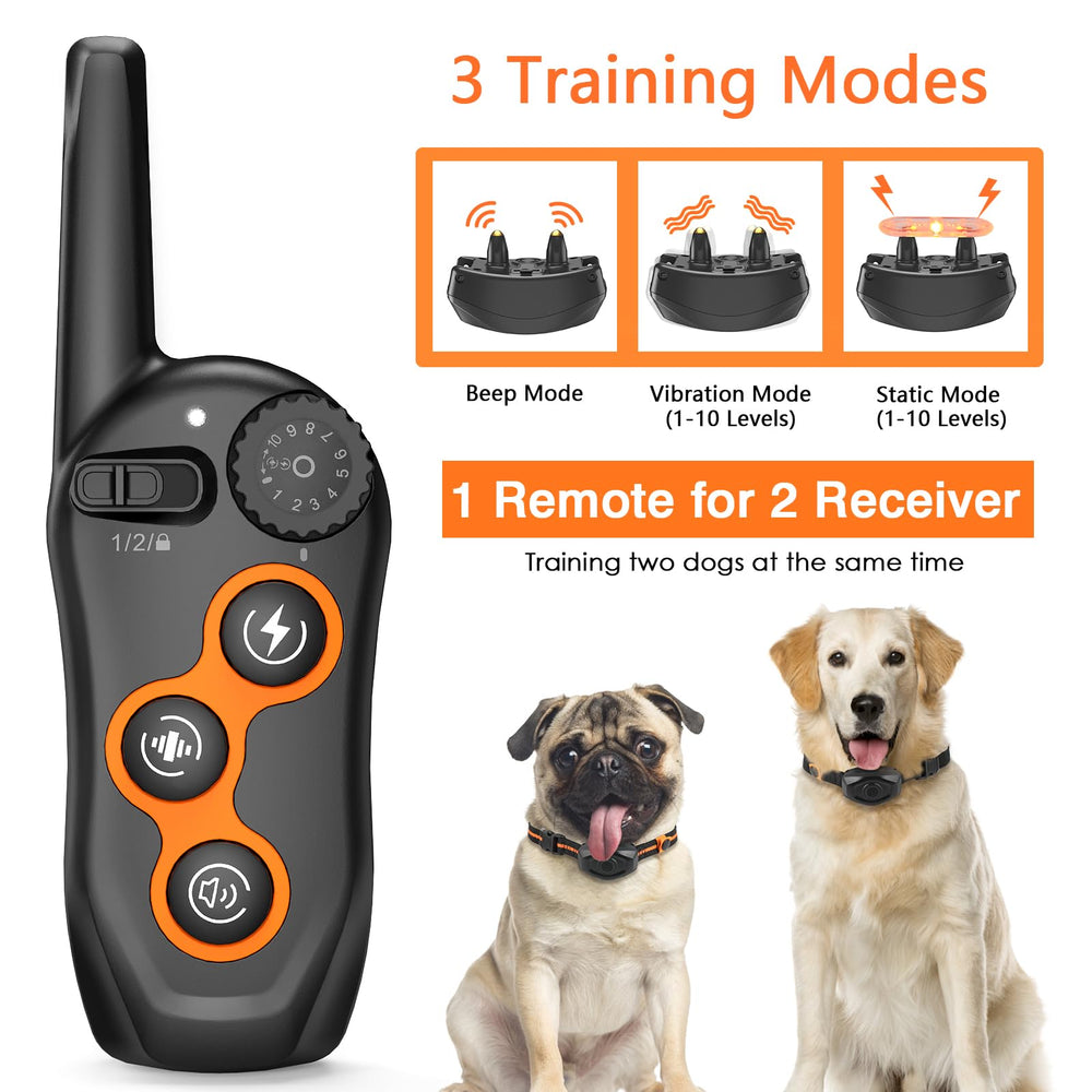 Maisoie collar de perro con mando dual facilita entrenar dos perros simultáneamente.