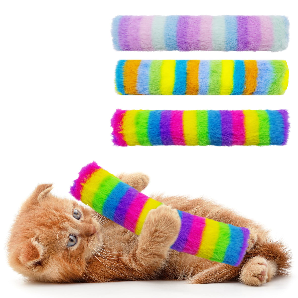 Maiiu conjunto de juguetes con hierba gatera para gatos, colores atractivos que activan curiosidad.
