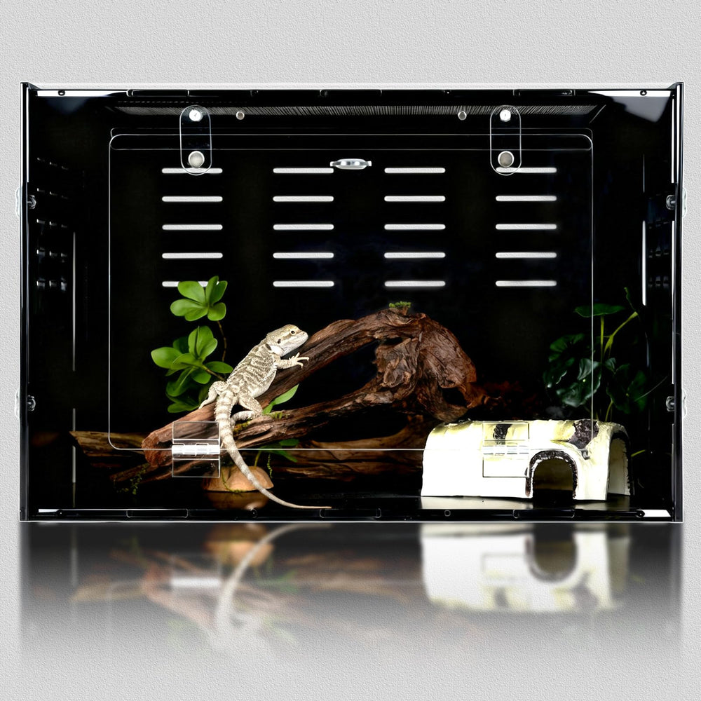 maiyuolg tanque reptiles 5-lados bloquea luz directa para la comodidad de geckos