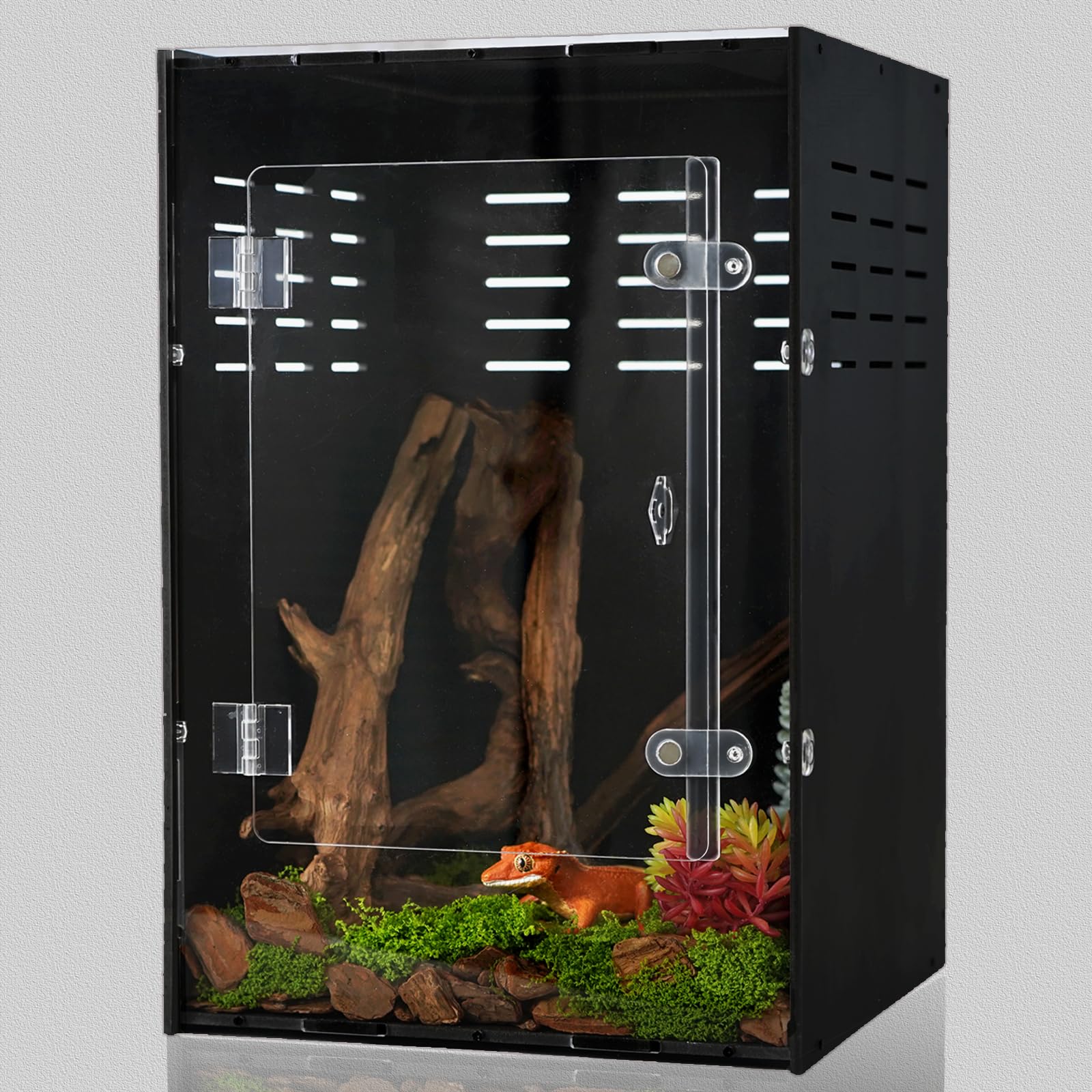 maiyuolg-terra-10-galon-vista-general: terrario para reptiles, seguro y visible.