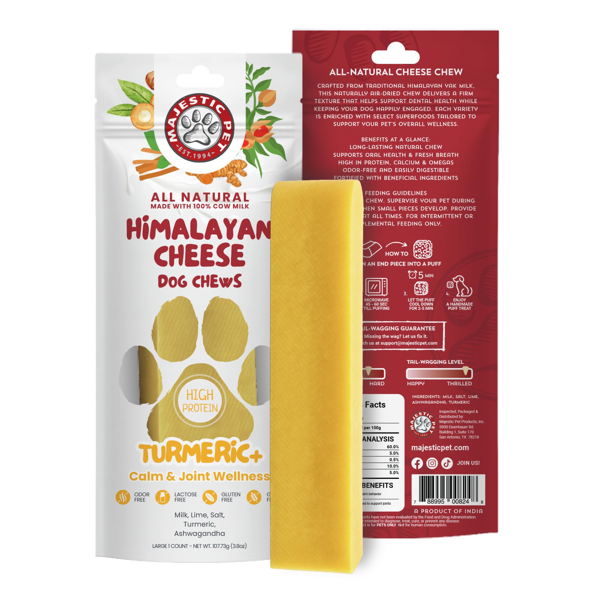 Majestic Pet Himalayan Cheese masticación de larga duración para perros grandes