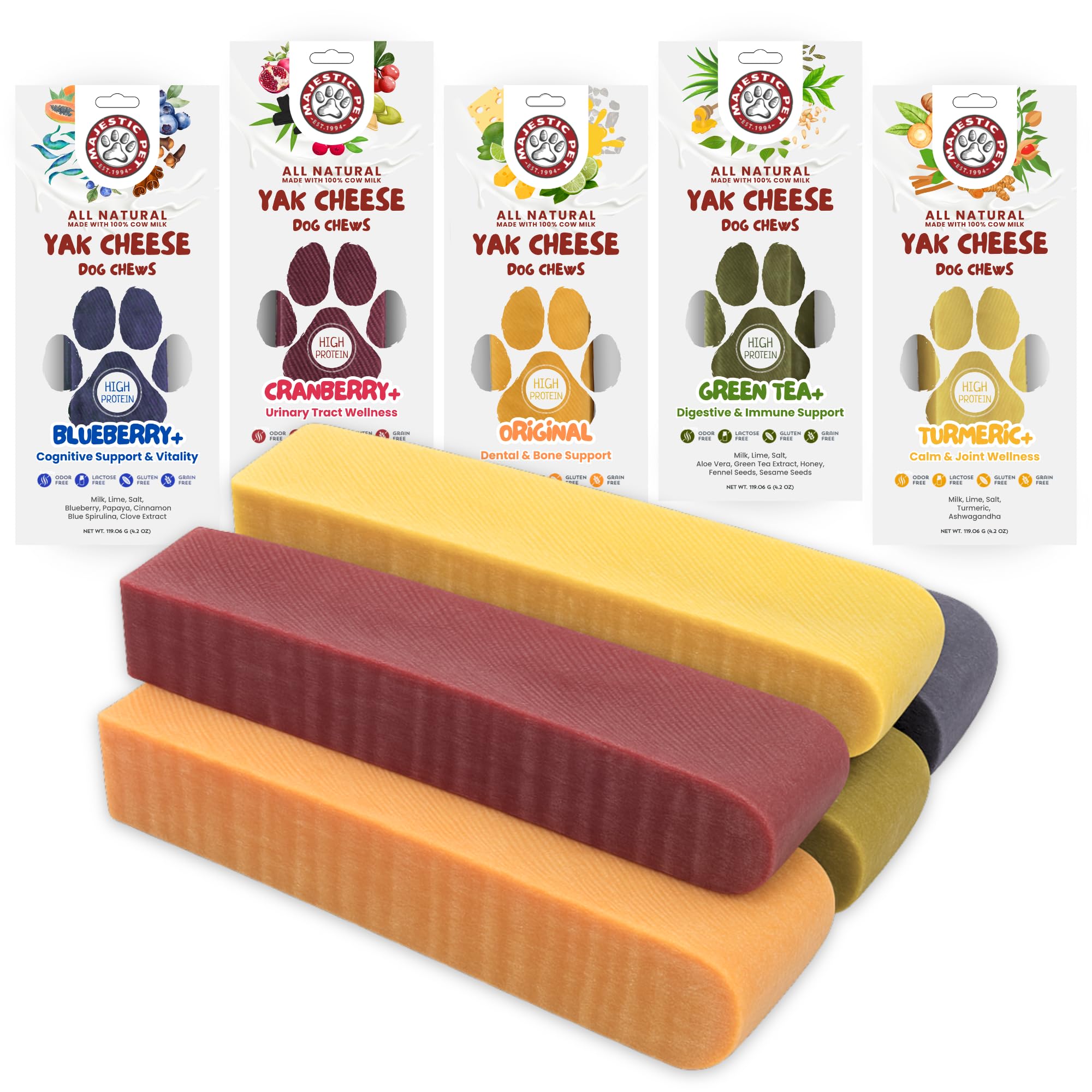 Majestic Pet Himalayan masticables pack-variedad, ideal para perros medianos y grandes