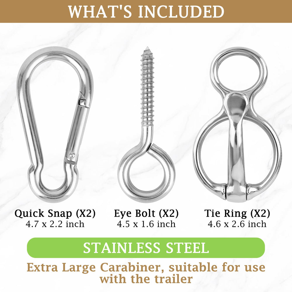 MajesticMane: tornillos de ojo de acero para un montaje seguro.