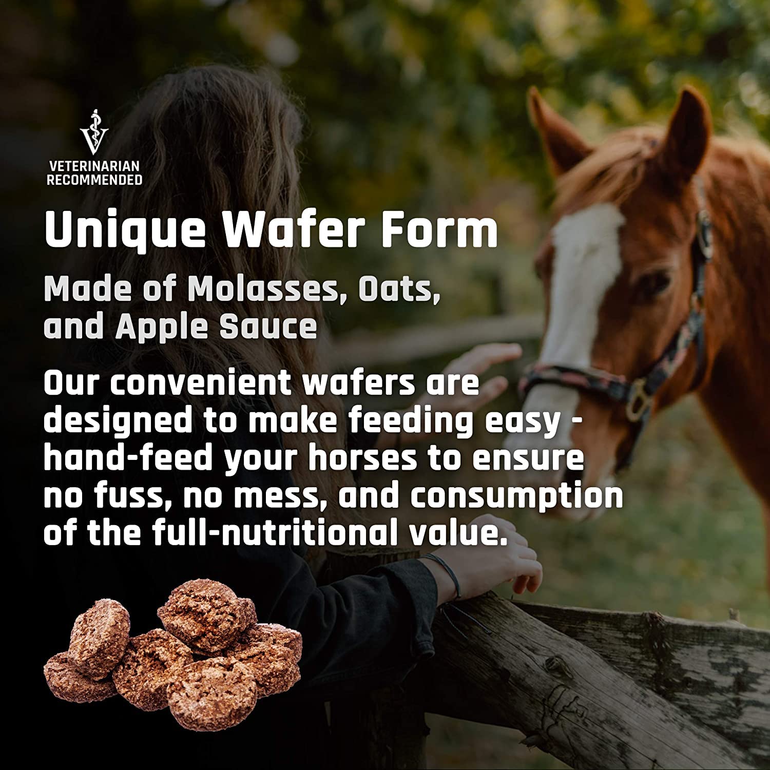 Majesty's Flex HA Wafers caballo en campo, referencia visual para entrenamientos