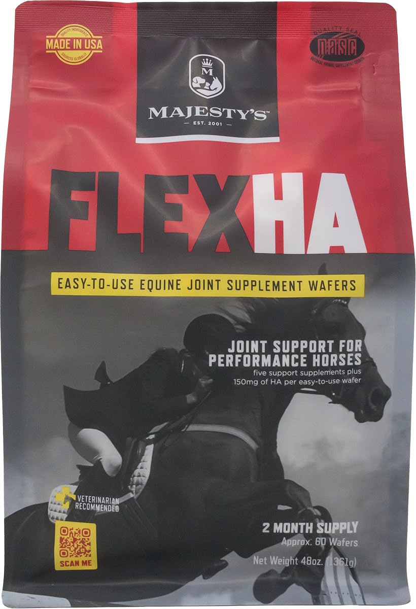 Majesty's Flex HA Wafers empaque compacto para dosificar en caballos activos