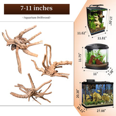 Majoywoo Madera Araña para Acuario, piezas de 7 a 11 pulgadas.