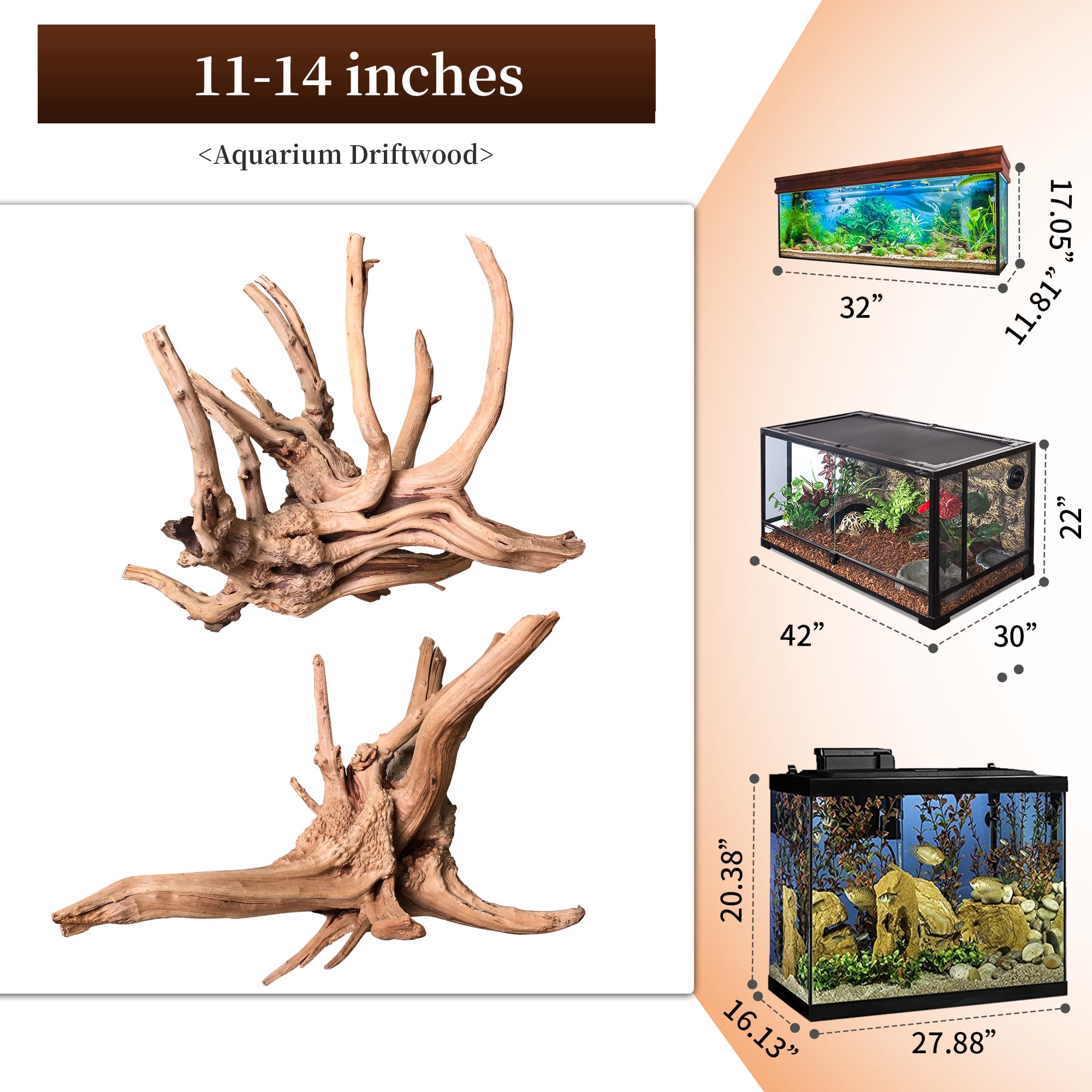 Majoywoo ramas de madera araña para acuario, crea refugio natural