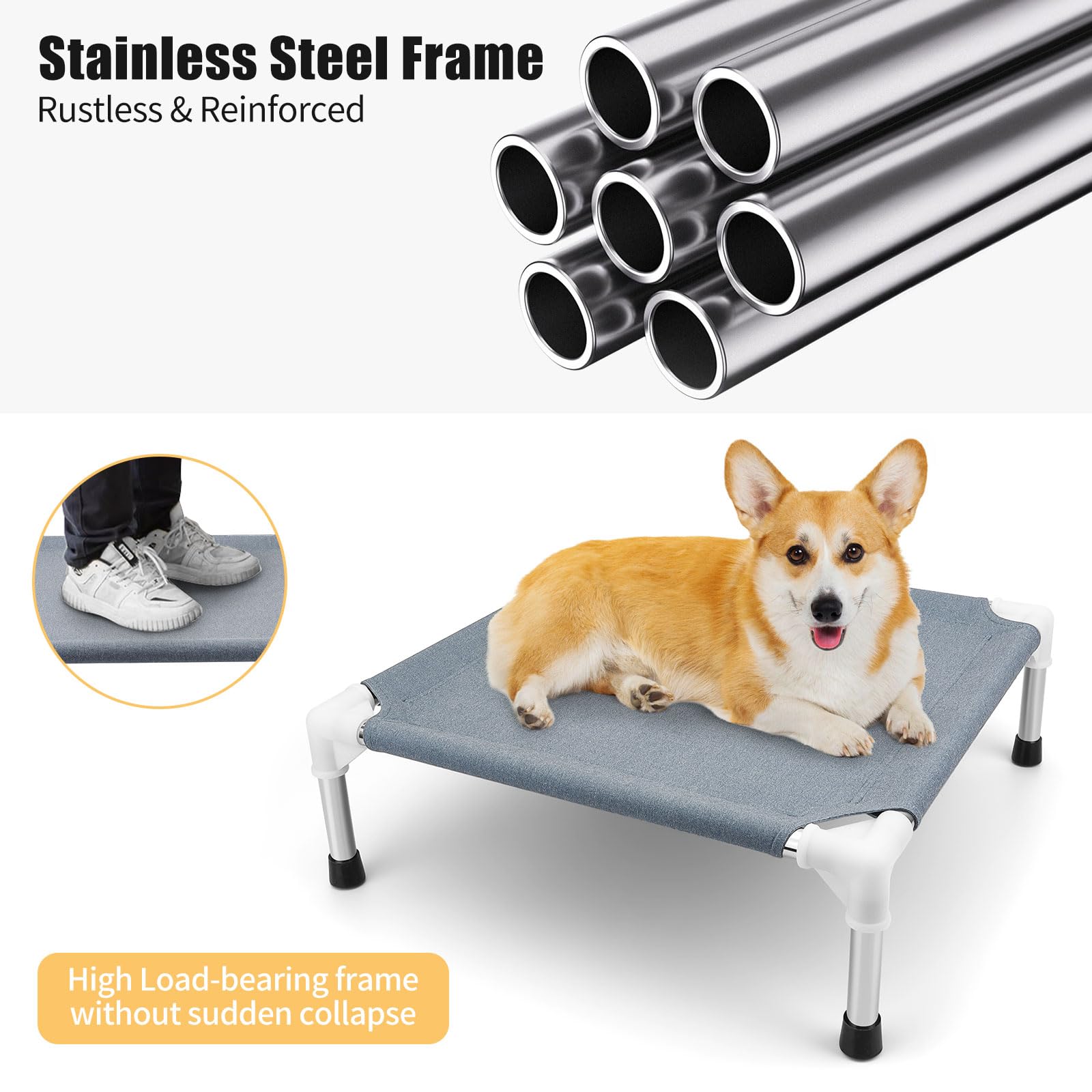 Cama exterior resistente Makerfire para perros pequeños, durabilidad al aire libre