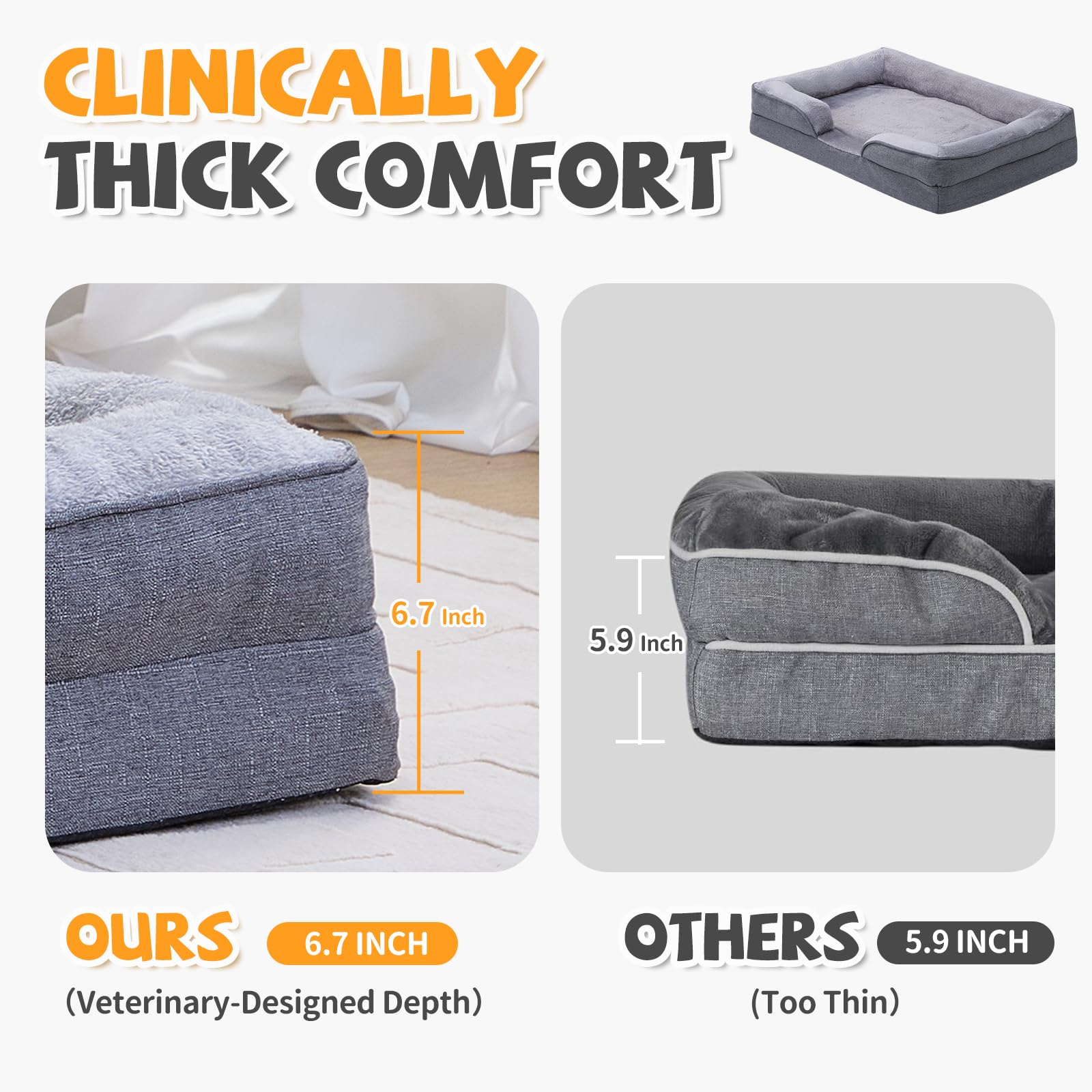 Cama Makigued con funda removible lavable para cuidado sencillo