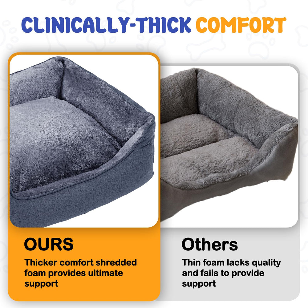 Makigued cama para perro rectangular mediano con forro impermeable para evitar filtraciones.