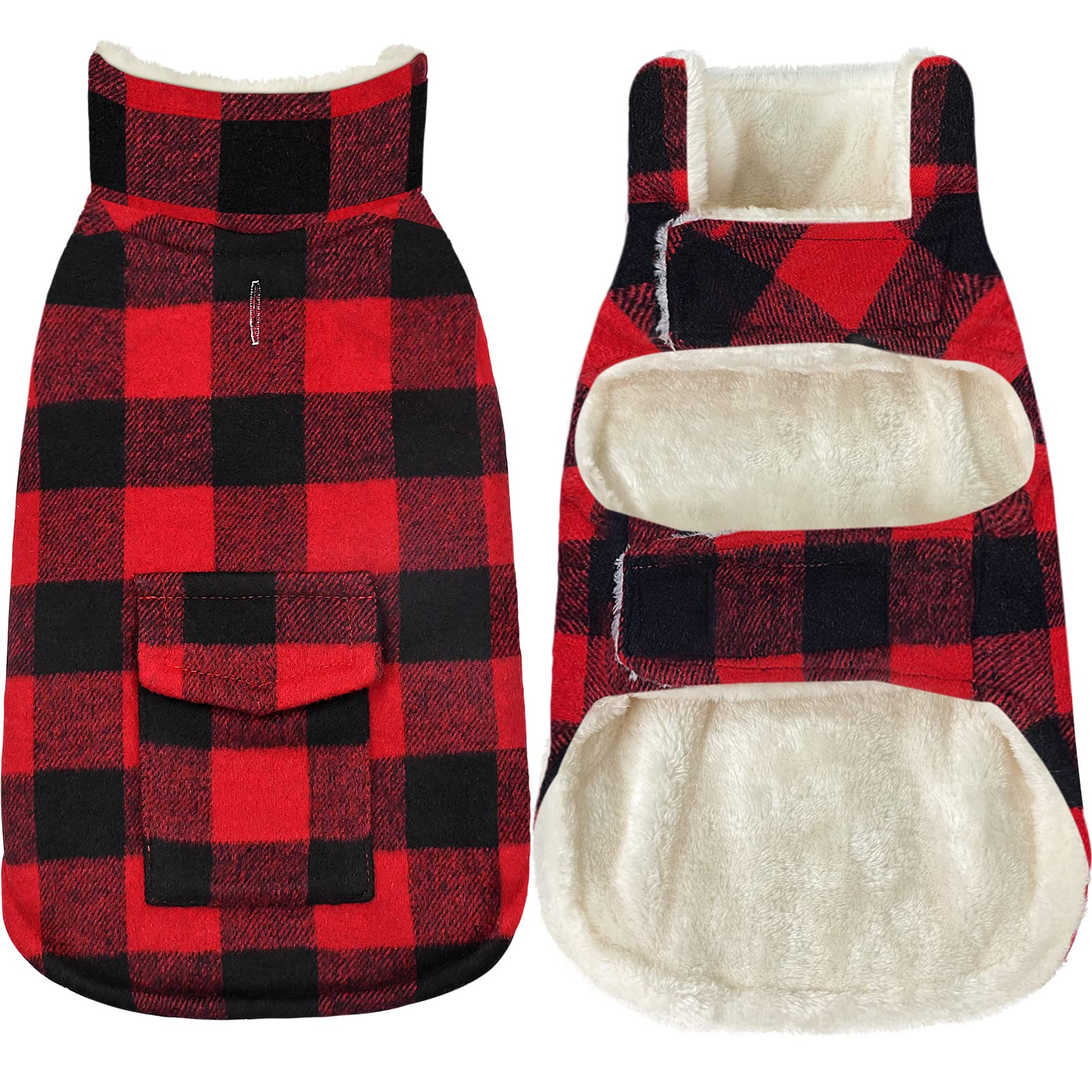 Malier capa invierno para perros con cuadro clásico, cálida y cómoda para paseos.