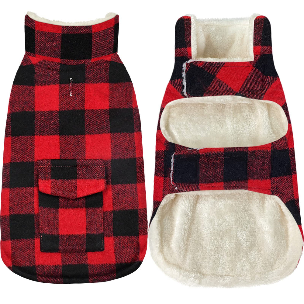 Malier capa invierno para perros con cuadro clásico, cálida y cómoda para paseos.