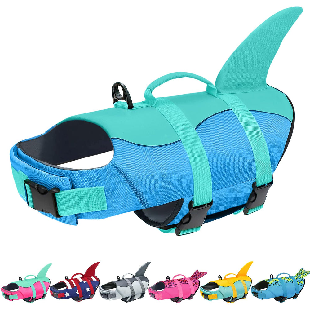 Malier chaleco salvavidas para perros con diseño tiburon para mayor visibilidad.