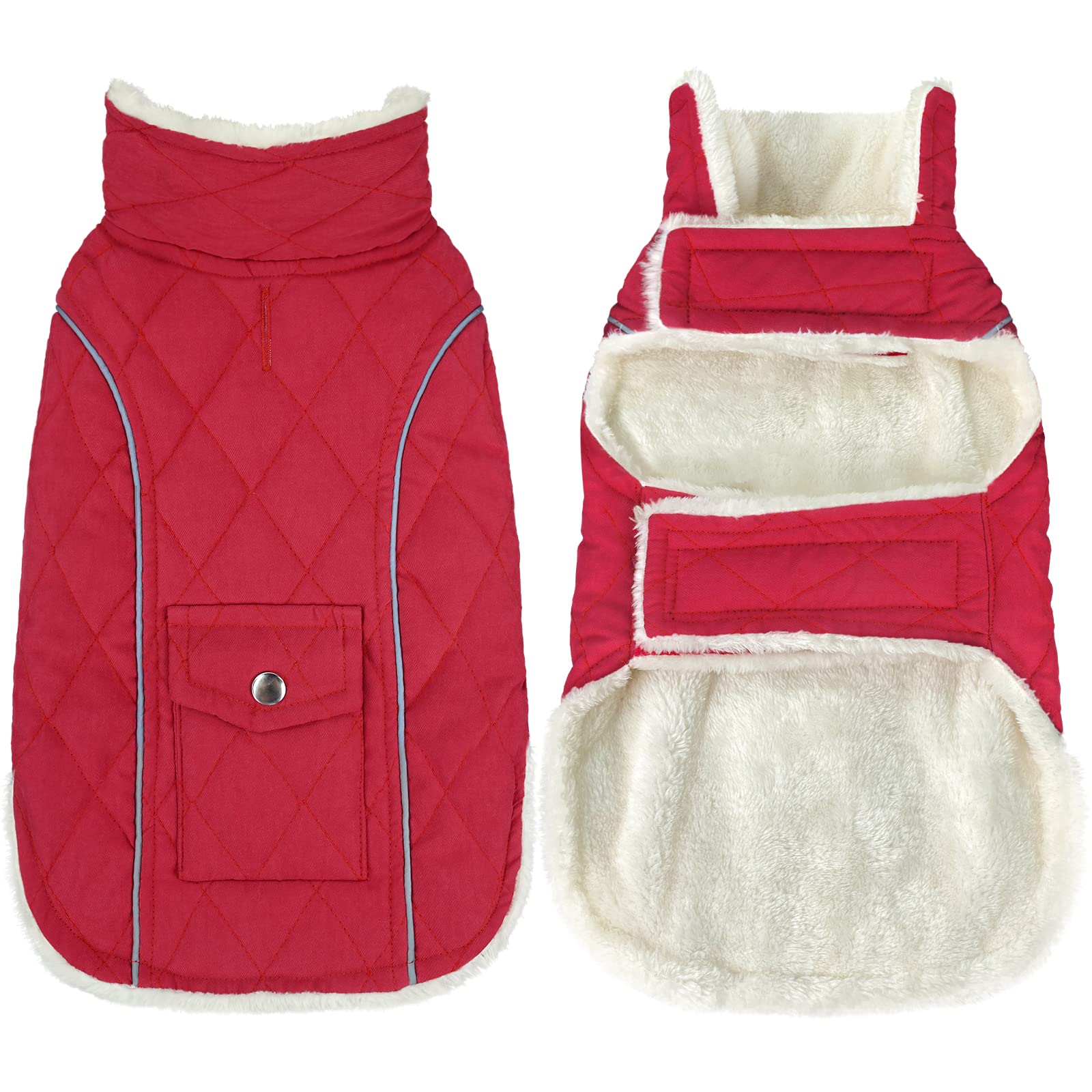 Malier abrigo invernal para perros con bolsillo real, calor y comodidad.