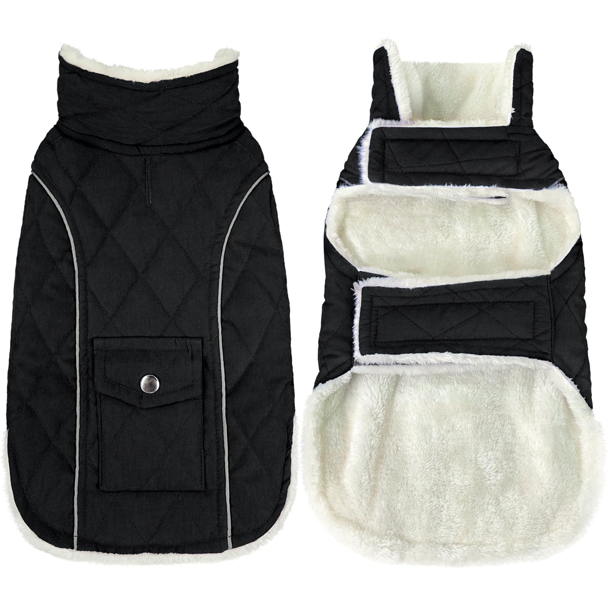 Malier: vista frontal de la chaqueta de invierno para perro, protección cálida y cobertura total