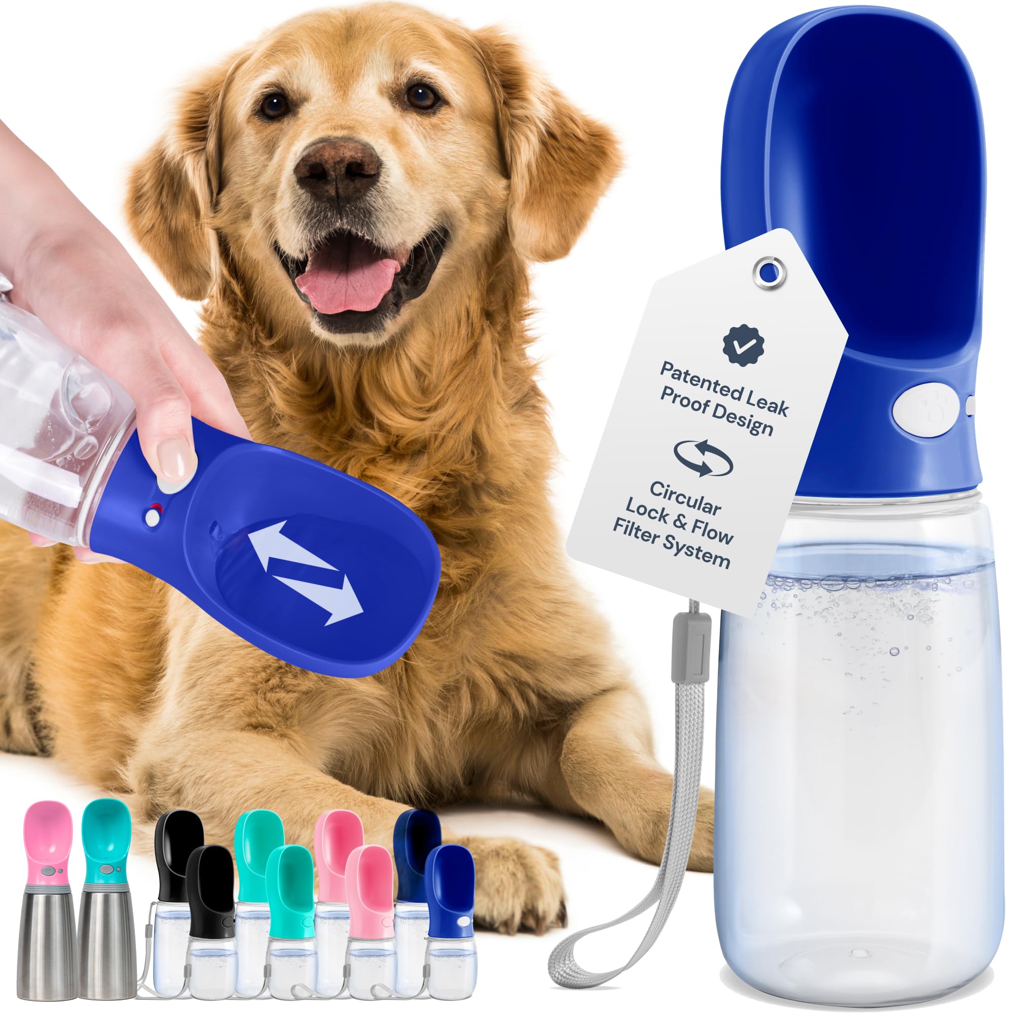 MalsiPree botella-agua-perro-19onzas, ideal para paseos y viajes.