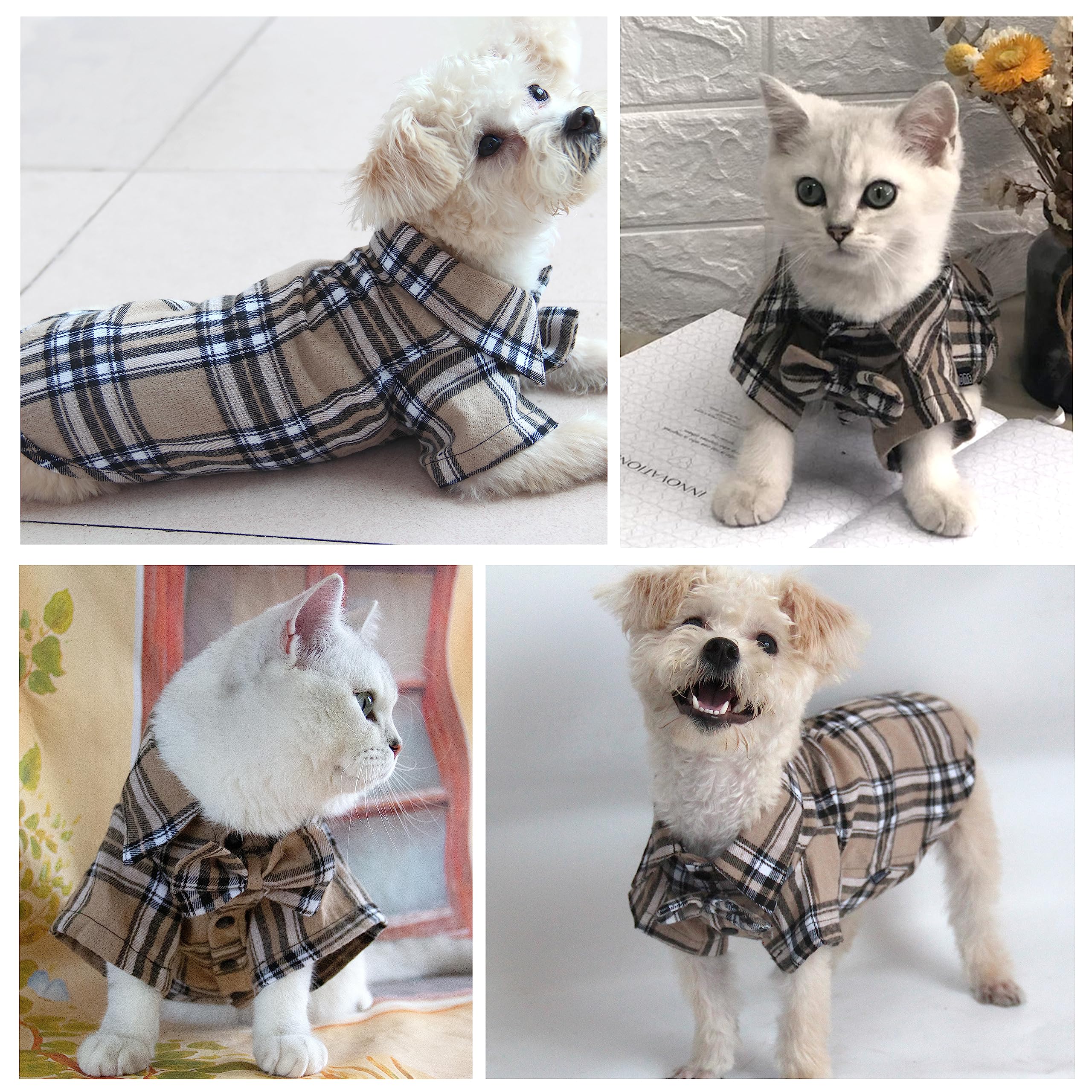 Camisa Mamore para perro, detalle de pajarita que realza el look.