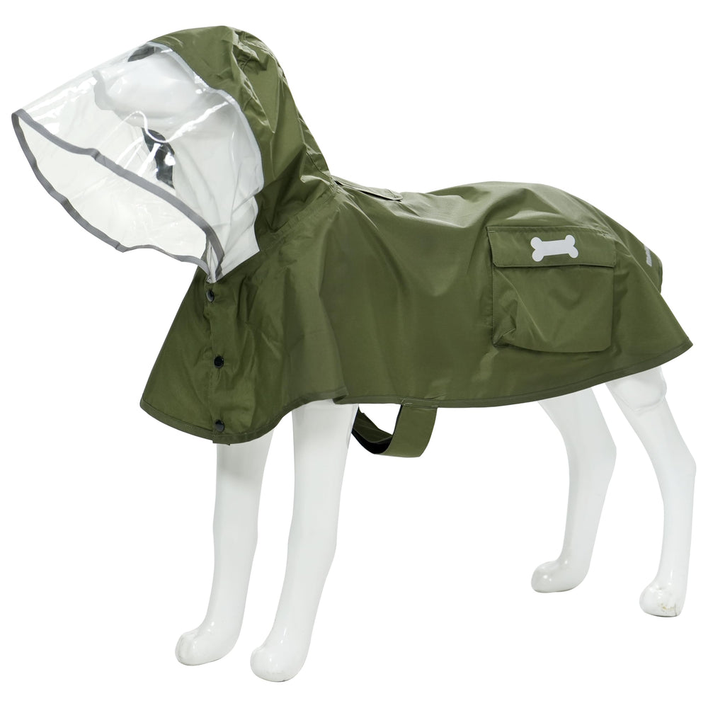 Mamore chubasquero para perro, vista frontal, protección contra lluvia y comodidad.