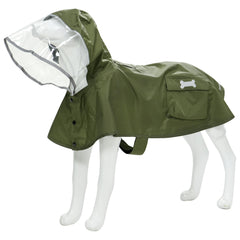 Mamore chubasquero para perro, vista frontal, protección contra lluvia y comodidad.