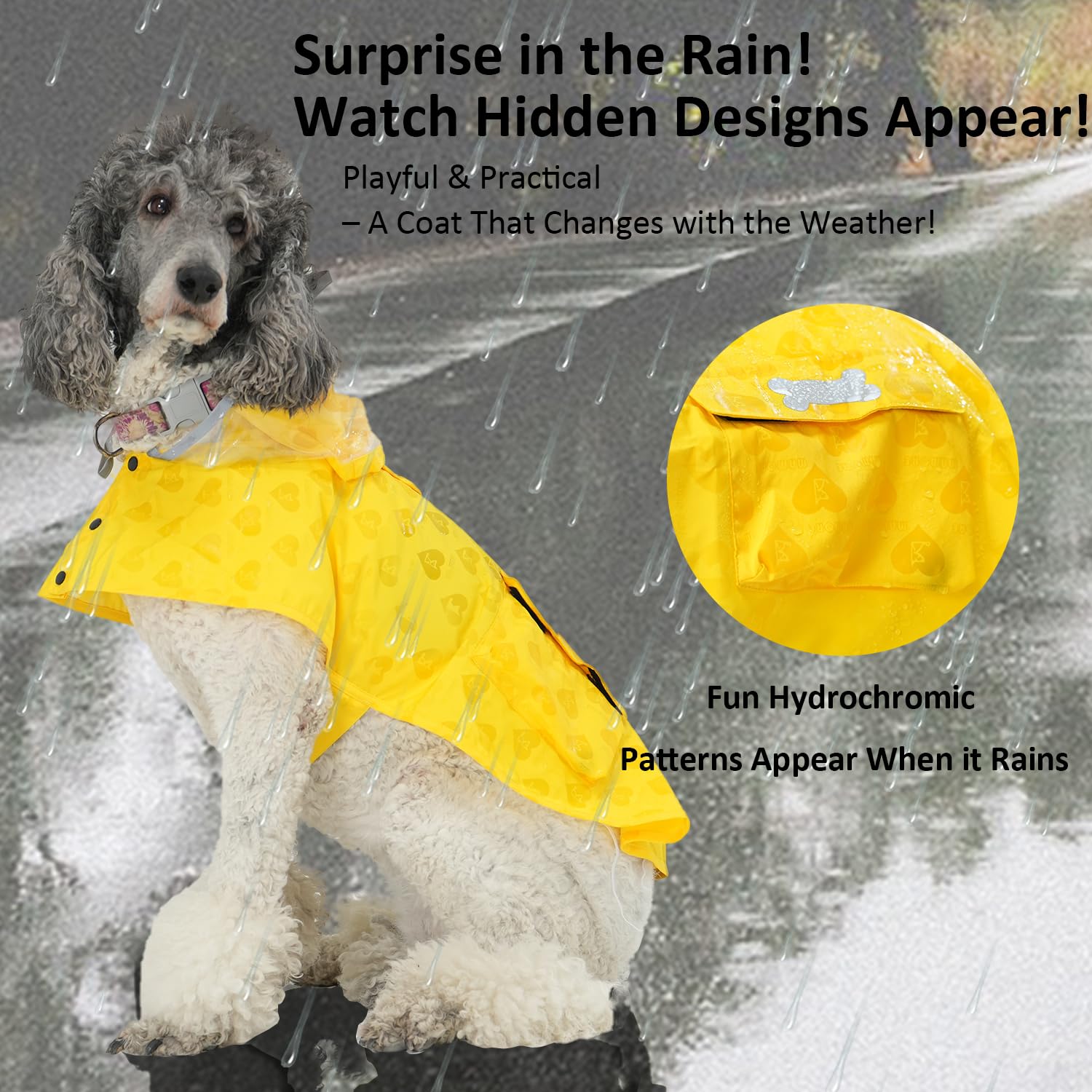 Mamore impermeable para perros con tiras reflectivas, mayor visibilidad nocturna
