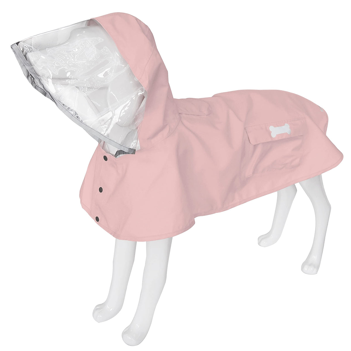 Poncho impermeable Mamore para perro con capucha rosa, ideal para paseos en lluvia